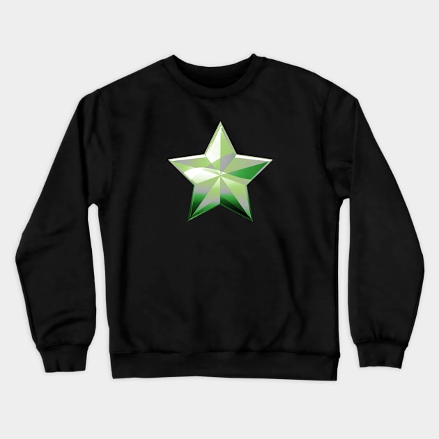 Aromantic Pride Shiny Faceted Star Crewneck Sweatshirt by VernenInk